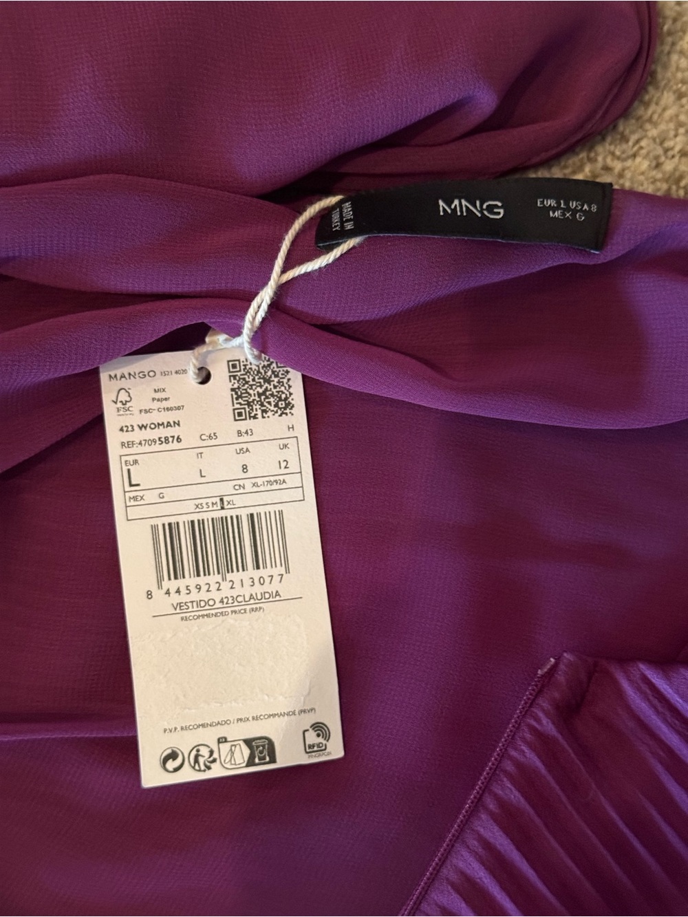 One-Shoulder Pleated Cut-Out Dress in Deep Purple - Picture 8 of 12